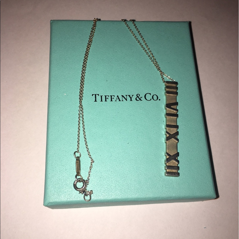 Tiffany & Co Atlas Bar Pendent Necklace